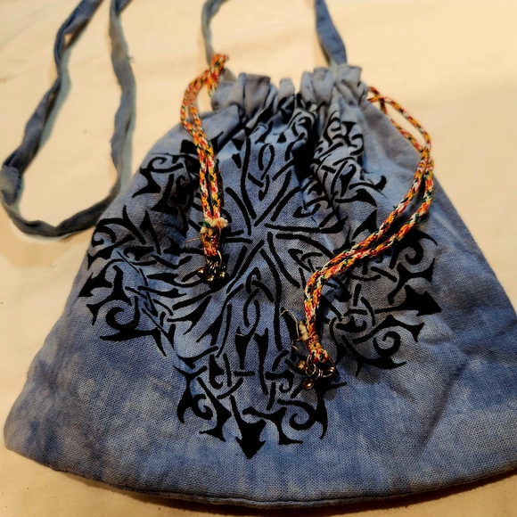 💙Lightweight Hippie Blue Drawstring Women Bag - Picture 2 of 3